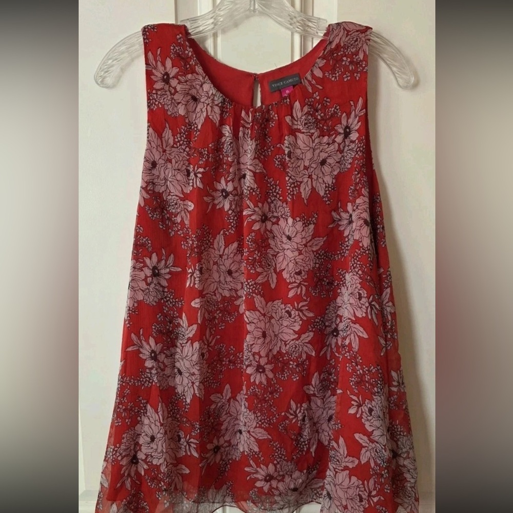 Vince Camuto Red and Pink Floral Dress